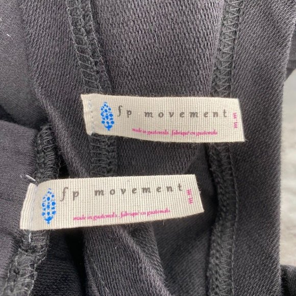 Free People NWT Sunny Set 2 Piece Sweatshirt Shorts Athleisure Set Black Med New - Picture 9 of 13